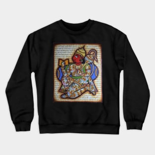 Hanuman chalisa collage, lord hanuman, balaji, bajarangbali artwork, indian folk art Crewneck Sweatshirt